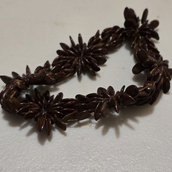 1970's Vintage Handmade Ipil-Ipil seed Apple Seed Beaded Bracelet L7 - Picture 2 of 2